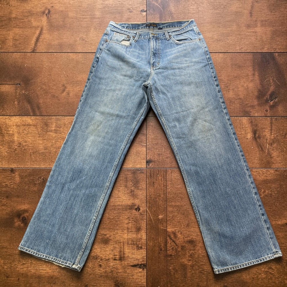 Vintage Made USA J.Crew Straight Leg Jeans Mens 33x32 Medium Wash 100% Cotton